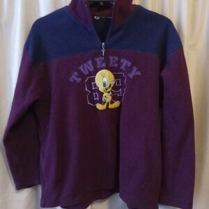 Looney Tunes Tweety Bird Quarter Zip Pullover Shirt